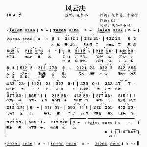 风云决_歌谱投稿_词曲:任贤齐 李安修 GJ