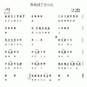 养鸡活了穷山村_通俗唱法乐谱_词曲:何德林 陈良弟