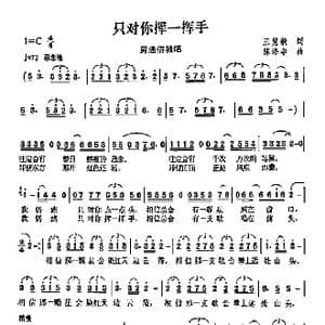 只对你挥一挥手_歌曲简谱_词曲:王慧敏 陈涤非