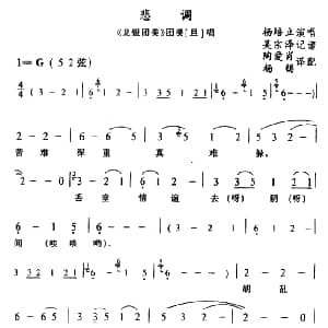 侗戏 悲调 龙银团美 团美唱段 杨培立 吴宗泽记谱
