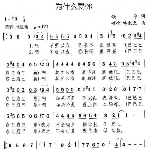 为什么爱你_通俗唱法乐谱_词曲:颂今 颂今 韩乘光