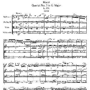 小提琴谱 | Quartet No. 3 in G Major, K. 156 G大调第三弦乐四重奏 奥 莫扎特