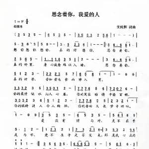 思念着你,我爱的人_歌谱投稿_词曲:关纯辉 关纯辉