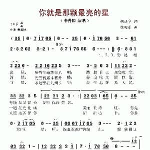 你就是那颗最亮的星_歌谱投稿_词曲:胡延宁 胡旭东