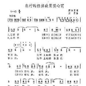 农村的经济政策暖心窝_民歌简谱_词曲:苗振亚 王勇