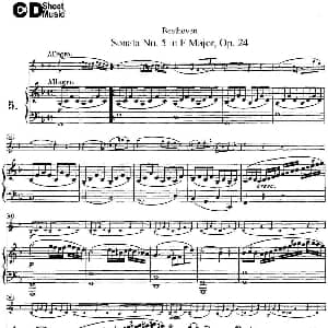小提琴谱 | Violin Sonata No.5 in F Major Op.24 小提琴 钢琴伴奏