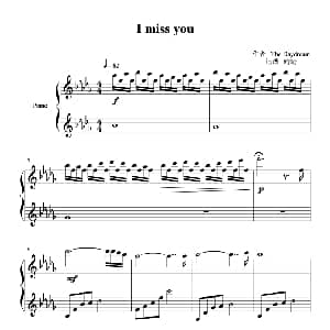 I miss you 钢琴谱