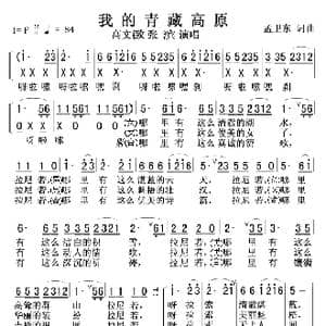 我的青藏高原0102_歌曲简谱_词曲:张文斌 张文斌