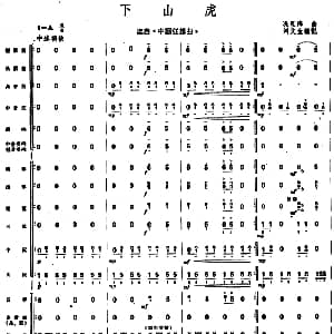 下山虎 民族管弦乐总谱 冼星海曲 刘文金