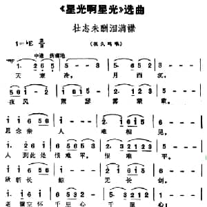 壮志未酬泪满襟_合唱歌谱_词曲:张思恺 所明心 谢友良 傅庚辰 扈邑