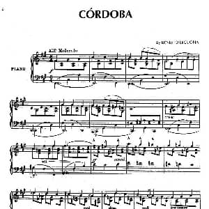 安达卢希亚组曲 Cordoba 钢琴谱 恩纳斯托 莱库纳