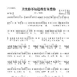 ​其实你不知道我有多爱你_歌曲简谱_词曲:夏敢若何 陈伟