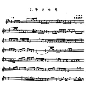 平湖秋月 箫 张维良整理 五线谱 广东音乐 张维良整理