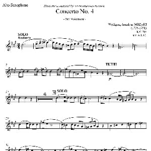 萨克斯谱 | Mozart Concerto KV495 No.4 2st 高音萨克斯 Mozart 莫扎特