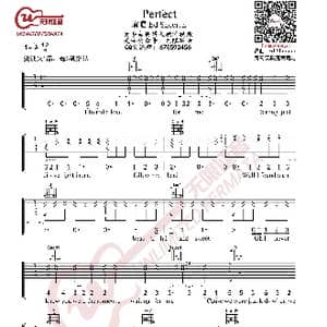 Perfect吉他谱 Ed Sheeran 黄老板 六线弹唱谱_歌曲简谱_词曲:Ed Sheeran Ed Sheeran