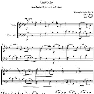 Gavotte from English Suite,No.3 in G minor 加沃特舞曲 小提琴 大提琴二重奏 巴赫