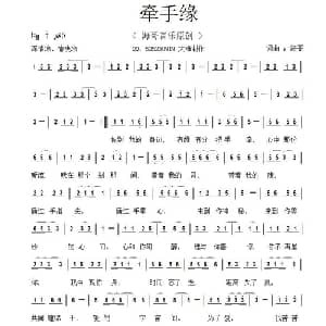 牵手缘_通俗唱法乐谱_词曲:李清泉 李清泉