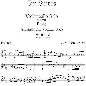 Six Suite Violincello Solo senza Basso Suite V 6首无伴奏大提琴组曲 Ⅴ 巴赫