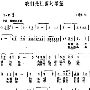 我们是祖国的希望_儿歌乐谱_词曲:王树龙 胡俊成