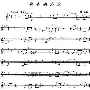 小提琴谱 | 黄昏的海滨 雄达