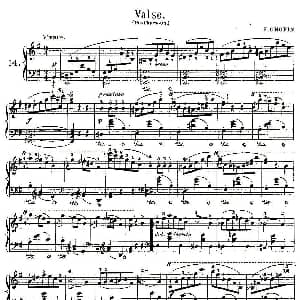 valse 钢琴谱 肖邦