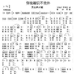 你我相识不意外_民歌简谱_词曲:丁恩昌,李华野 李华野