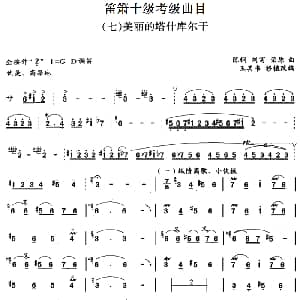 笛箫十级考级曲目 美丽的塔什库尔干 陈钢 刘富 荣原作曲 王其书移植改编