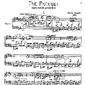 Three Preludes on Gregorian Melodies 钢琴谱 奥托里诺•雷斯庇基 Ottorino Respighi