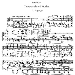 12首超级技巧练习曲 Paysage 钢琴谱 李斯特