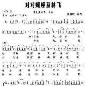 对对蝴蝶茶林飞_民歌简谱_词曲:罗晓航 罗晓航