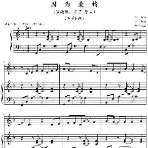 因为爱情 钢琴谱 小柯曲 陈干