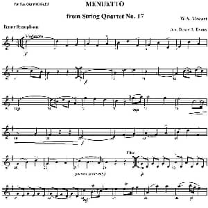 萨克斯谱 | MENUETTO from String Quartet No.17 四重奏 次中音萨克斯分谱