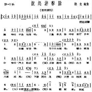 说起游击队_民歌简谱_词曲:劫夫 劫夫