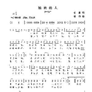 漂泊的人_歌曲简谱_词曲:姜鑫 谢伟