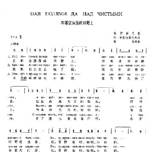 在那空荡荡的田野上 俄罗斯 _外国歌谱_词曲: 俄罗斯民歌 薛范 译配
