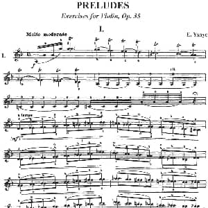 小提琴谱 | 伊萨伊作品集 Preludes Op.35 I 伊萨伊