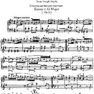 海顿 钢琴奏鸣曲 Hob XVI 39 in G major 钢琴谱 海顿