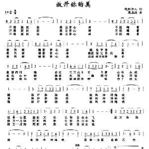 放开你的美_通俗唱法乐谱_词曲:晚秋女人 廉鱼海