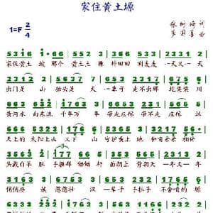 家住黄土塬_歌谱投稿_词曲:张树琦 李国喜