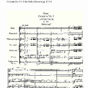 小提琴谱 | Concerto No.3 in G for Violin K.216 G调小提琴第三协奏曲, K