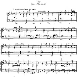 柴可夫斯基 四季 7月 割草人之歌 降E大调 Reapers Song E flat major 钢琴谱 柴可夫斯基