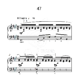 练习曲 47 钢琴谱