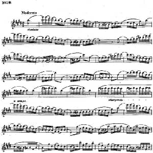 长笛曲谱 | 长笛练习曲100课之第82课 节奏强点相反的连音练习曲