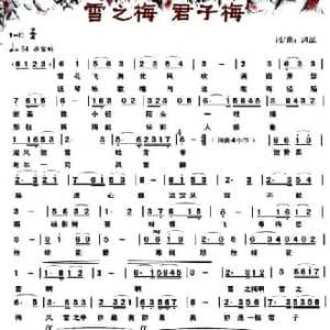 雪之梅 君子梅_民歌简谱_词曲:浏泓 浏泓