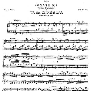 降E大调第四钢琴奏鸣曲 KV.282 钢琴谱 莫扎特