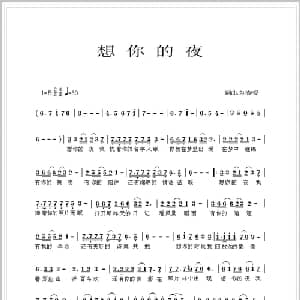 想你的夜_通俗唱法乐谱_词曲:刘春爱 刘春爱