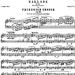 肖邦 叙事曲1 g小调 Chopin Ballade No.1 Op.23 钢琴谱 肖邦