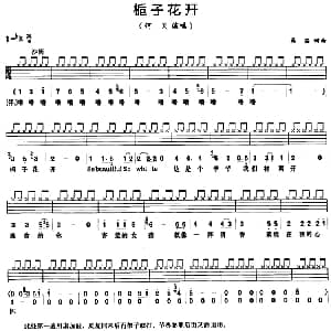 栀子花开 架子鼓 鼓谱 简谱 歌词 吴奕 吴奕