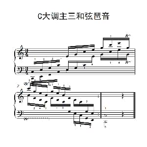 第六级 1.C大调主三和弦琶音 中央音乐学院 钢琴 业余 考级教程 4 6级
