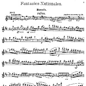 长笛曲谱 | Fantaisies nationales. Danois Op.59 No.1 丹麦 安德森